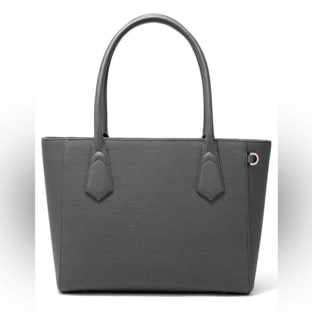 DAGNE DOVER Women’s Signature Classic Coated Canvas Tote Graphite Grey $245 NWOT